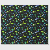 Microbiologie - Kleur op zwart Cadeaupapier (Vlak)