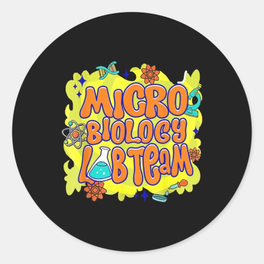 Microbiologie Lab Team Lab Week 2025 Mystery Scien Ronde Sticker (Voorkant)