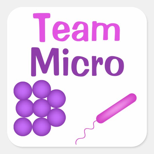 Microbiologie Pride met Team Micro Vierkante Sticker (Voorkant)