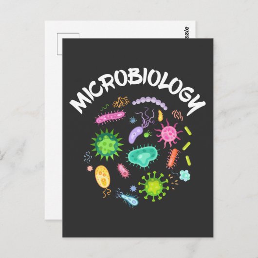 Microbiologie Scientist Bacteria Microscope Briefkaart (Voorkant / Achterkant)