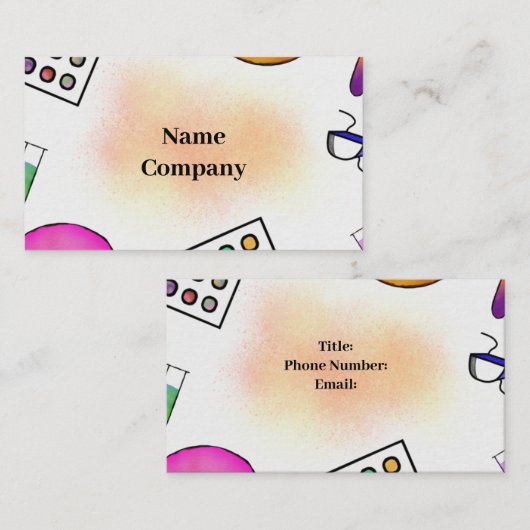 Microbiologie + Splatter Visitekaartjes (Voorkant / Achterkant)