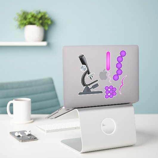 Microbiologie Sticker (Laptop op bureau)