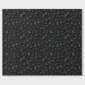 Microbiologie - wit op zwart cadeaupapier (Vlak)