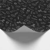 Microbiologie - wit op zwart cadeaupapier (Hoek)