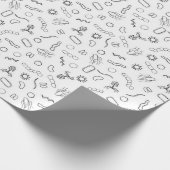 Microbiologie - zwart op wit cadeaupapier (Hoek)