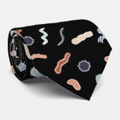 microbiologie - zwarte omtrek op wit stropdas (Opgerold)