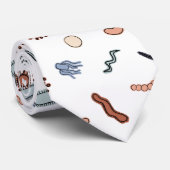 microbiologie - zwarte omtrek op wit stropdas (Opgerold)