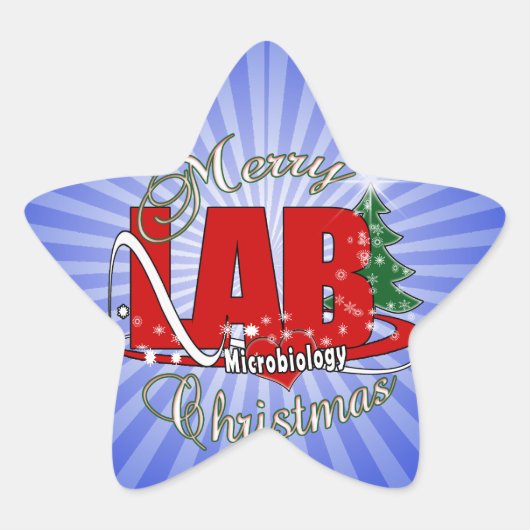 MICROBIOLOGISCHE CHRISTMAS MEDISCH LABORATORIUMTEK STER STICKER (Voorkant)