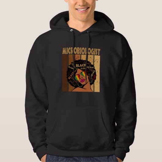 Microbiologist Afro African American Black History Hoodie (Voorkant)