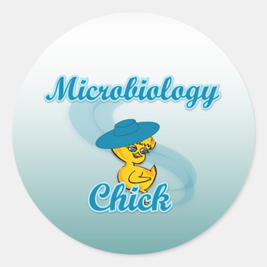 Microbiology Chick #3 Ronde Sticker (Voorkant)