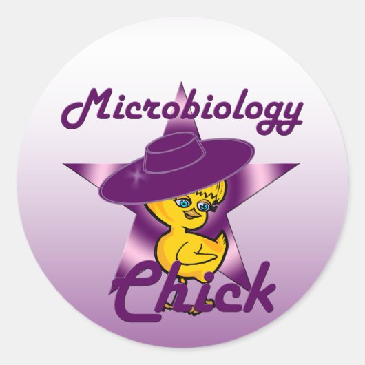 Microbiology Chick #9 Ronde Sticker (Voorkant)