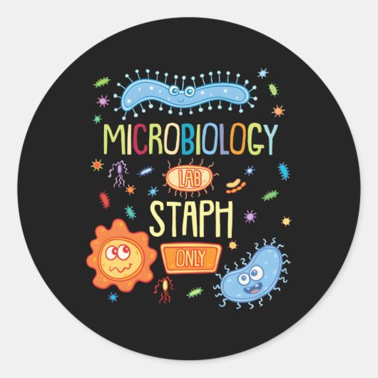 Microbioloog Biologie Alleen Lab Staph Ronde Sticker (Voorkant)