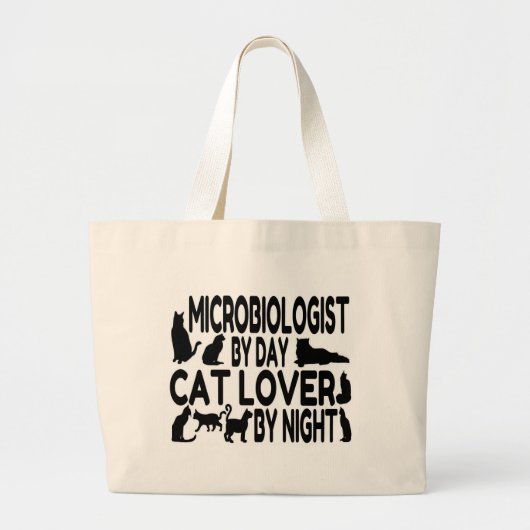 Microbioloog Cat Lover Grote Tote Bag (Voorkant)
