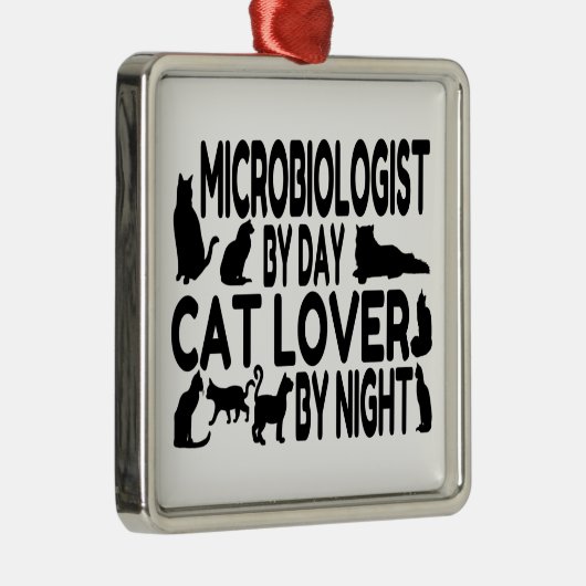 Microbioloog Cat Lover Metalen Ornament (Rechts)