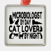 Microbioloog Cat Lover Metalen Ornament (Voorkant)