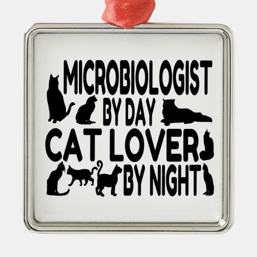 Microbioloog Cat Lover Metalen Ornament (Voorkant)