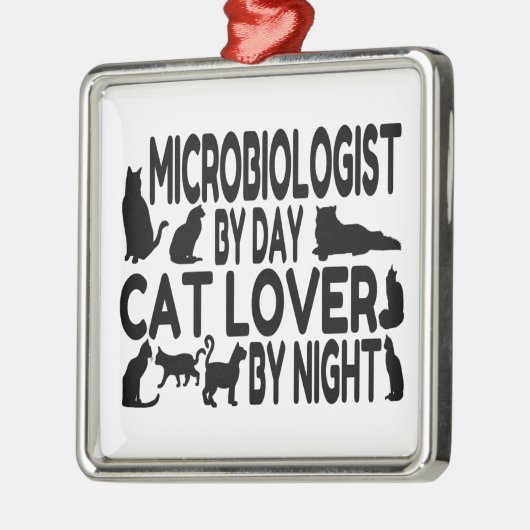 Microbioloog Cat Lover Metalen Ornament (Links)