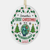 Microbioloog Eerste Kerstdag Gepersonaliseerd Keramisch Ornament (Rechts)