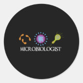 Microbioloog Microbiologie Wetenschap Ronde Sticker (Voorkant)