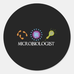 Microbioloog Microbiologie Wetenschap Ronde Sticker