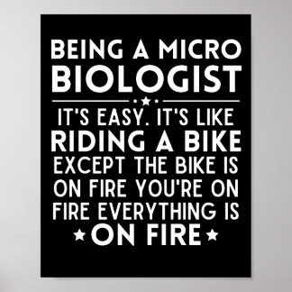 Microbioloog zijn is makkelijk als Riding Bike Poster