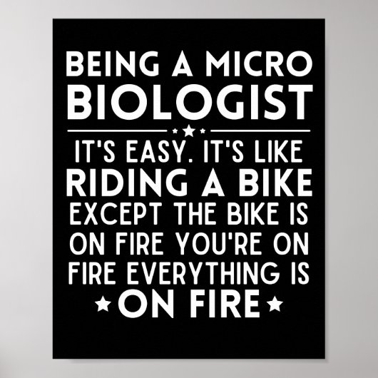 Microbioloog zijn is makkelijk als Riding Bike Poster (Voorkant)