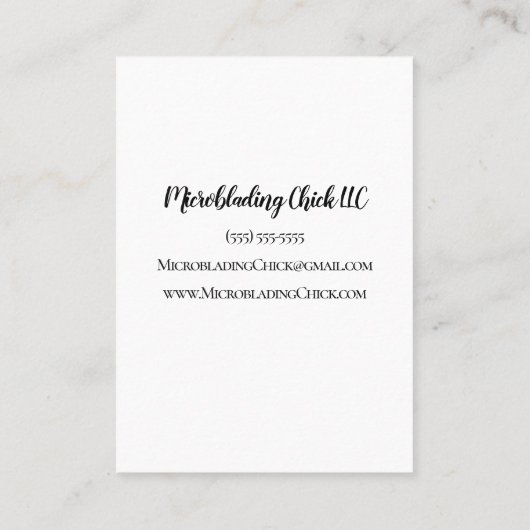 Microblaadstadia voor genezing en nazorg visitekaartje (Achterkant)