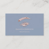 Microblade Lashes Brows Makeup Logo Blauw Visitekaartje (Voorkant)