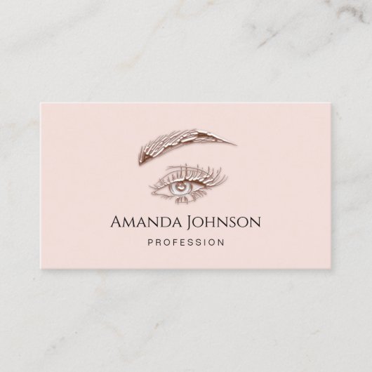 Microblade Lashes Brows Makeup Logo Blush Visitekaartje (Voorkant)