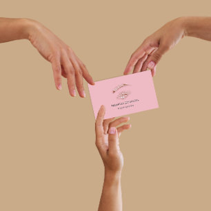 Microblade Lashes Brows Makeup Logo Roze Visitekaartje