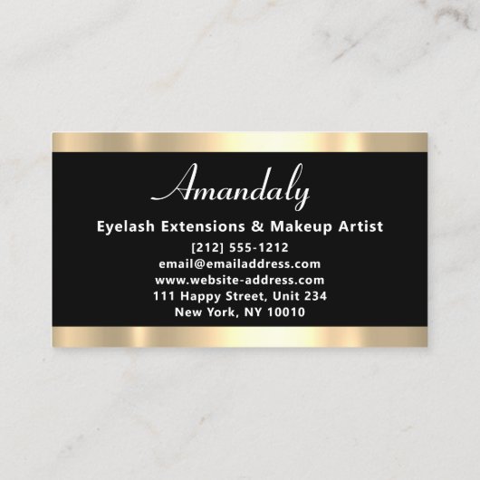Microblade Makeup Eyelash Extension Gold Black Visitekaartje (Achterkant)