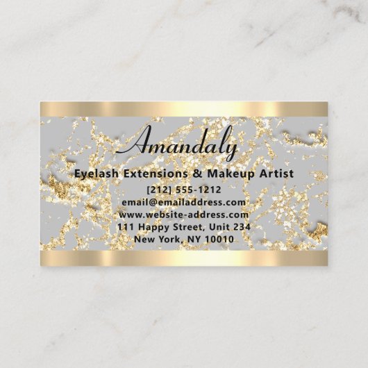 Microblade Makeup Eyelash Extension Gold Grey Visitekaartje (Achterkant)