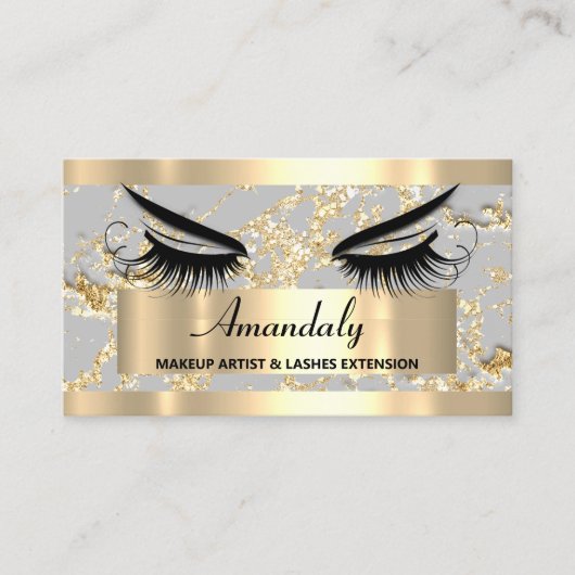 Microblade Makeup Eyelash Extension Gold Grey Visitekaartje (Voorkant)