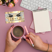 Microblade Makeup Eyelash Extension Gold Grey Visitekaartje