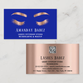 Microblade Makeup Eyelash Extension QR Code Blue Visitekaartje
