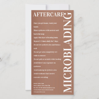 Microblading Aftercare Beige Makeup Bedankkaart