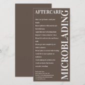 Microblading Aftercare Bold Brown Instruction Bedankkaart (Voorkant / Achterkant)