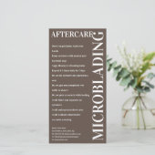 Microblading Aftercare Bold Brown Instruction Bedankkaart (Staand voorkant)