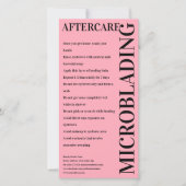Microblading Aftercare Bold Pink Instruction Bedankkaart (Voorkant)