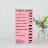 Microblading Aftercare Bold Pink Instruction Bedankkaart (Staand voorkant)