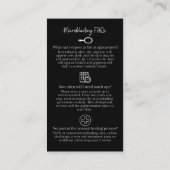 Microblading Aftercare en FAQs Instruction Card Visitekaartje (Achterkant)