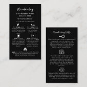 Microblading Aftercare en FAQs Instruction Card Visitekaartje (Voorkant / Achterkant)