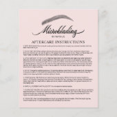 Microblading Aftercare Instruction Blush Pink Flyer (Voorkant)