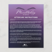 Microblading Aftercare Instruction Elegant Paars Flyer (Voorkant)