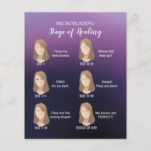 Microblading Aftercare Instruction Elegant Paars Flyer