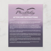 Microblading Aftercare Instruction Paars Ombre Flyer (Voorkant)