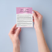 Microblading Aftercare Instruction Pink Drivers Flyer (Hand)