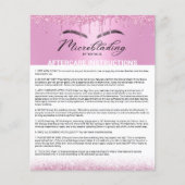 Microblading Aftercare Instruction Pink Drivers Flyer (Voorkant)