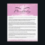 Microblading Aftercare Instruction Pink Drivers Flyer<br><div class="desc">Microblading Natercare Instruction Modern Roze Glitter Drips Flyers.</div>