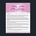 Microblading Aftercare Instruction Pink Drivers Flyer<br><div class="desc">Microblading Natercare Instruction Modern Roze Glitter Drips Flyers.</div>
